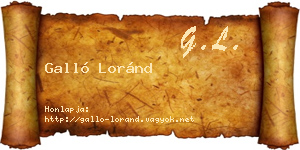 Galló Loránd névjegykártya